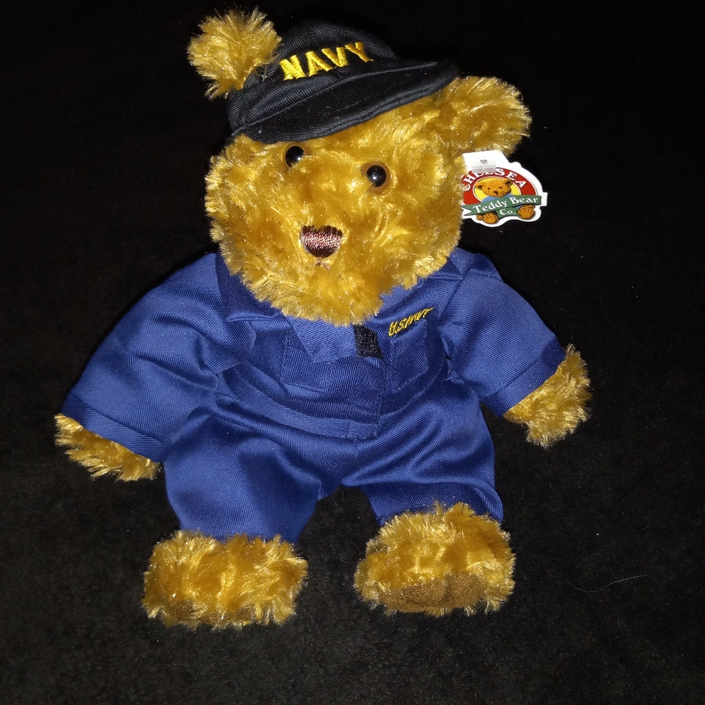 Chelsea Teddy Bear Co. USN 10" Navy Coverall Bear.